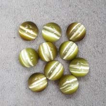 10MM ROUND CABOCHON CATS EYE OLIVE(10PCS/BAG)